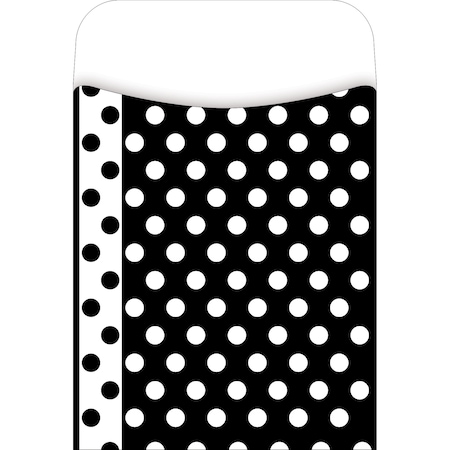Barker Creek Black Dots Peel & Stick Library Pockets, 30/Pack 1213